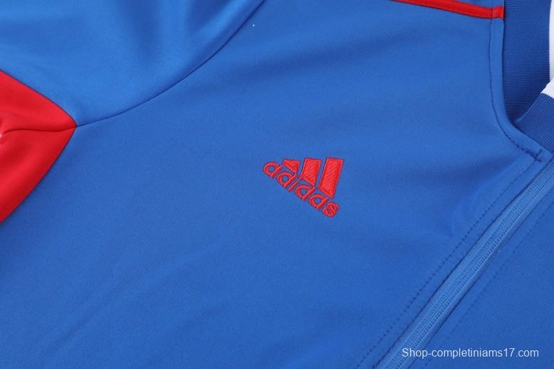 2026 Adidas Blue Full Zipper Jacket + Black Long Pants