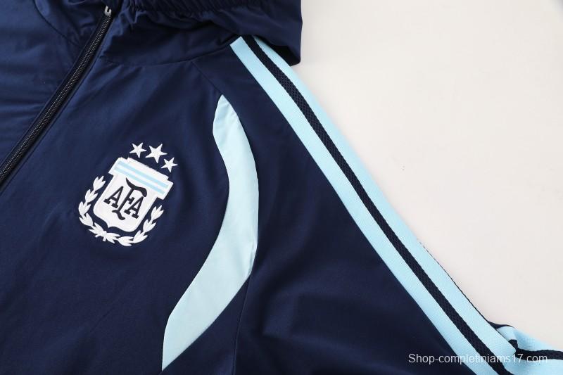 2026 Argentina Navy Blue Full Zipper Jacket + Long Pants