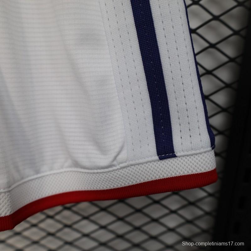 2026 Player Version Japan White with Navy Blue Stripes Shorts