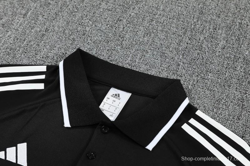26/27 Real Madrid Black Polo Training Shirt + Long Pants Tracksuit