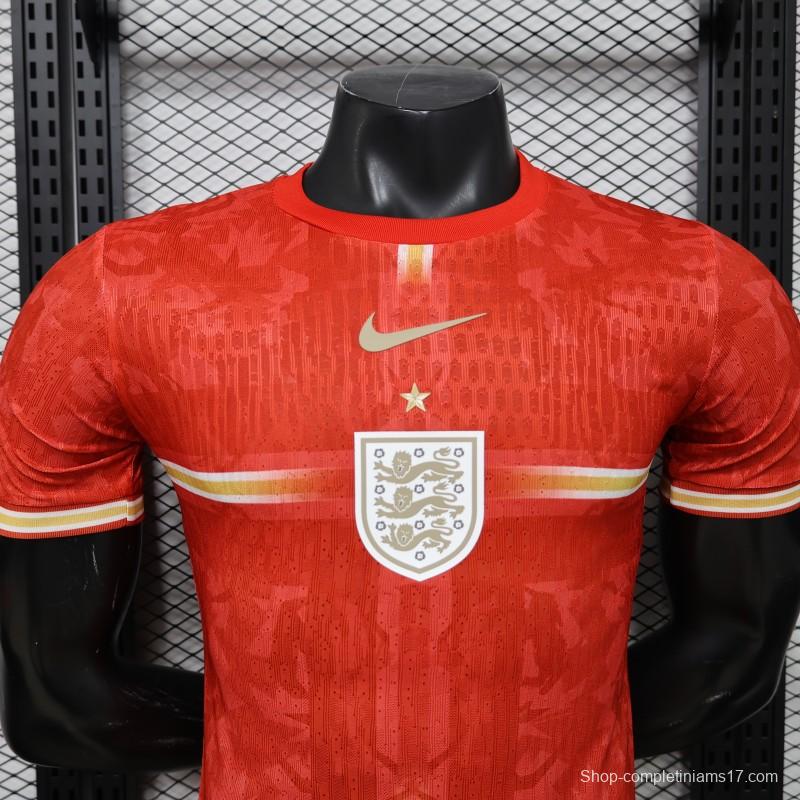 Player Version 2026 England Away Red with Gold Lion  Special Edition Jersey