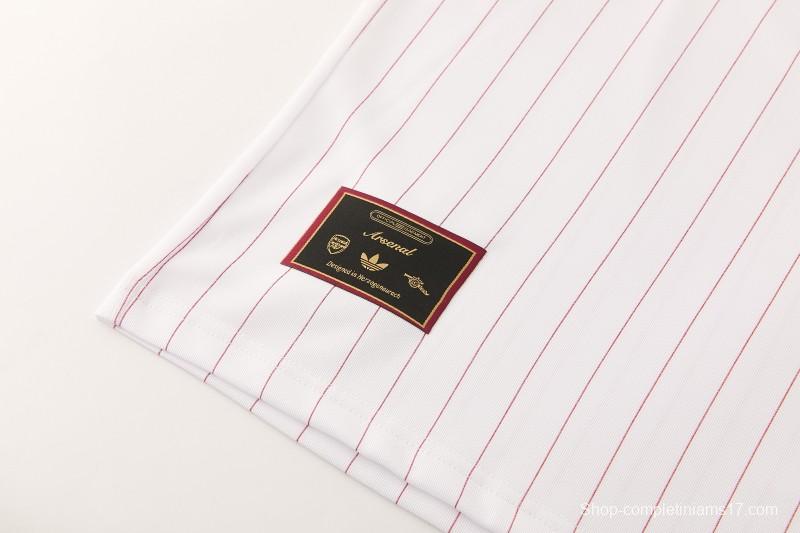 26/27 Arsenal  White Pinstripe Short Sleeve+Soccer Shorts