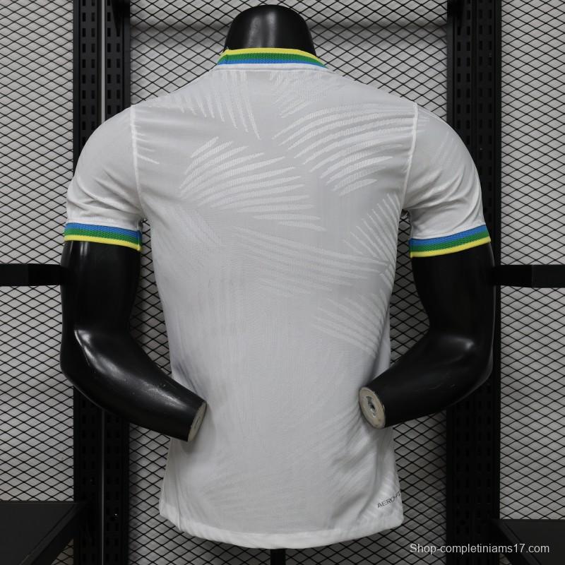 Player Version 2026 Brazil White with Palm Leaf Pattern Special Edition Jersey