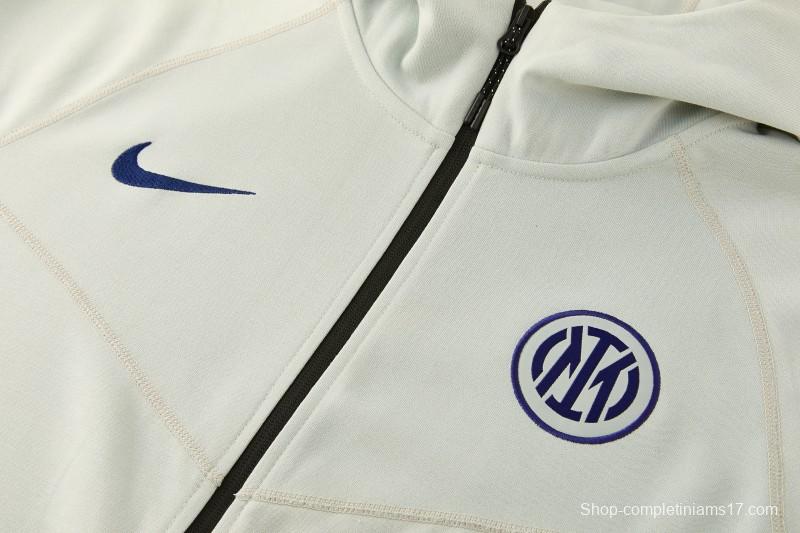 26/27 Inter Milan Light Mint Full Zipper Hooded Tracksuit + Long Pants