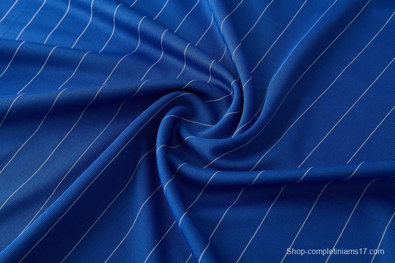 26/27 Chelsea FC  Blue  Stripes Short Sleeve+ White Soccer Shorts