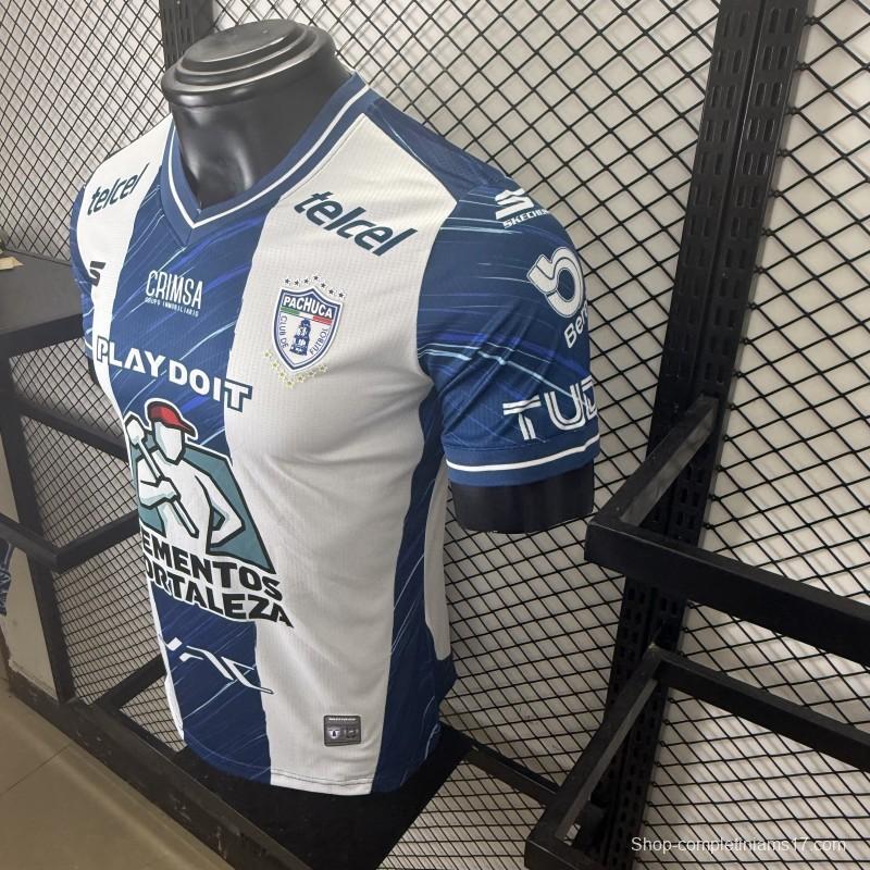 Player Version 25/26 CF Pachuca White & Blue Vertical Stripes Home Jersey