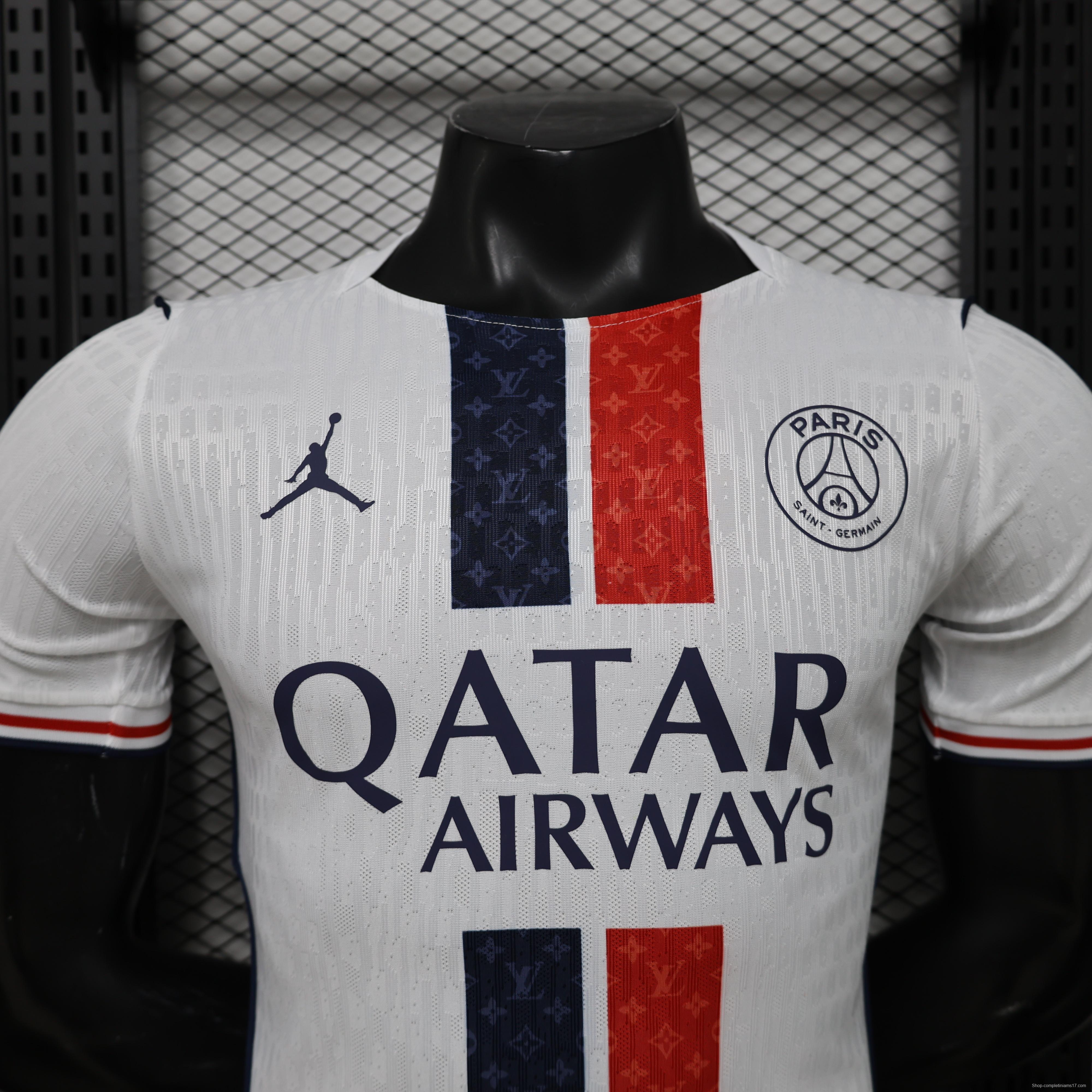 Player Version 26/27 Paris Saint-Germain Away  White & Navy/Red Stripe Special Edition Jersey