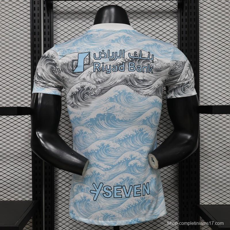 Player Version 26/27 Al-Hilal SFC White & Blue Hokusai Wave Print Special Edition Away Jersey
