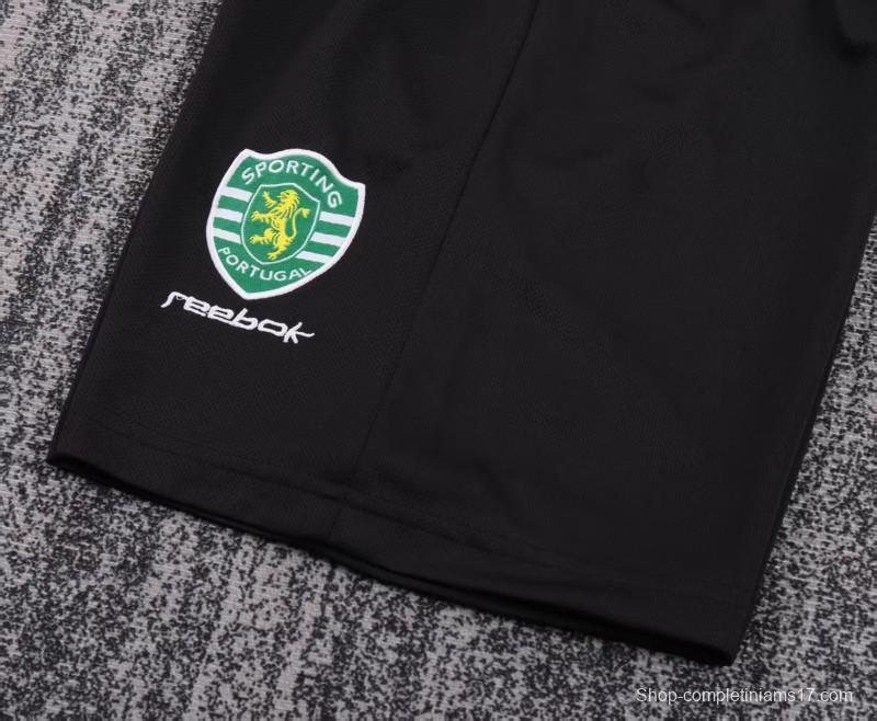 Retro Kids 01/03 Sporting CP White Green Home Long Sleeve Jersey