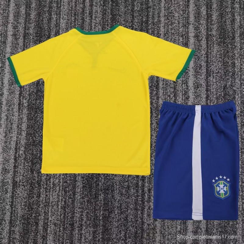 Retro 2014 Kids Brazil Home Jersey