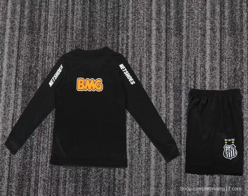 Retro Kids 12/13 Santos FC Black Long Sleeve Jersey