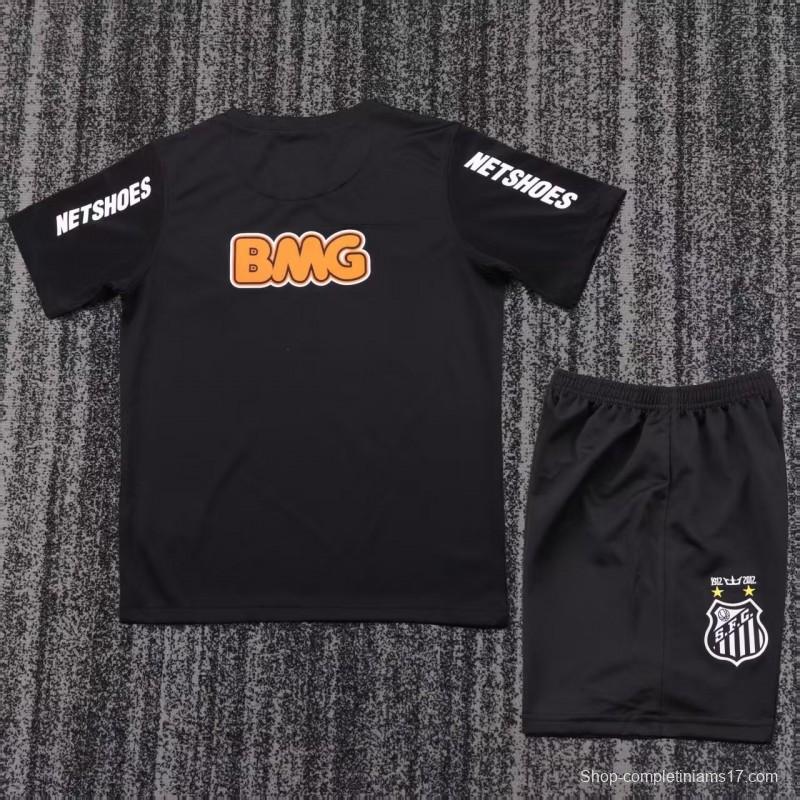 Retro Kids 12/13  Santos Black Jersey