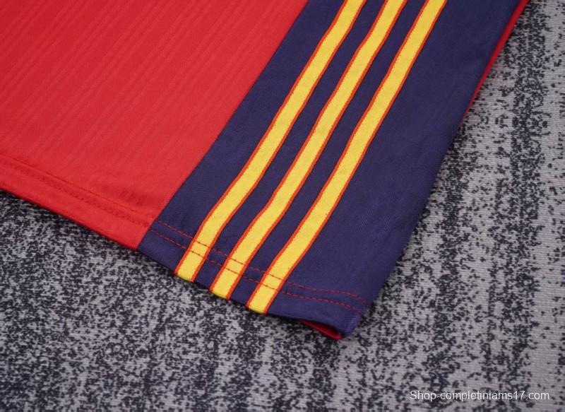 Retro 1996 Kids Spain Red & Navy Diagonal Split Home Jersey