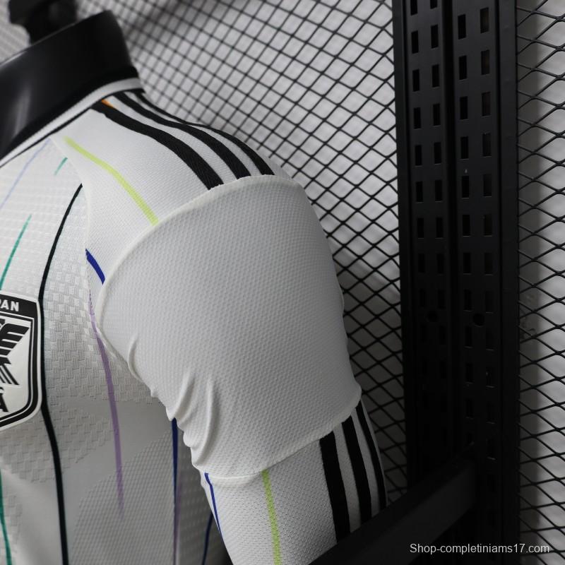 Player Version 2026 Japan Special Edition White with Rainbow  Pinstripe Long Sleeve Jersey