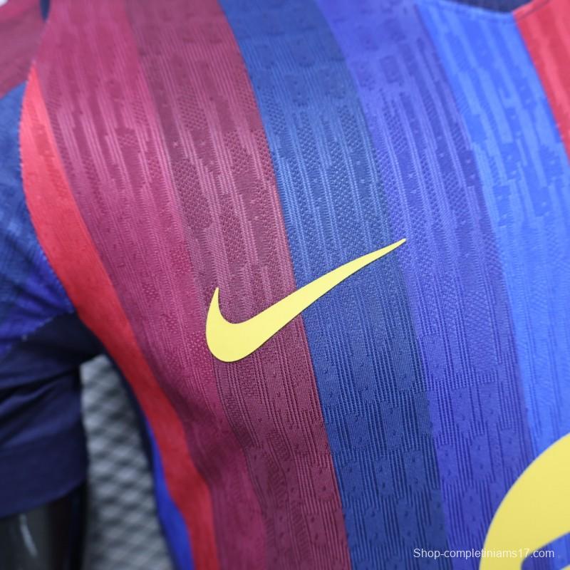 Player Version 26/27 FC Barcelona Deep Blue & Red Stripe  Home Jersey