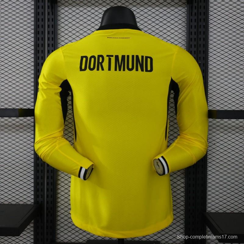 Player Version 26/27  Borussia Dortmund Yellow Home Long Sleeve Jersey