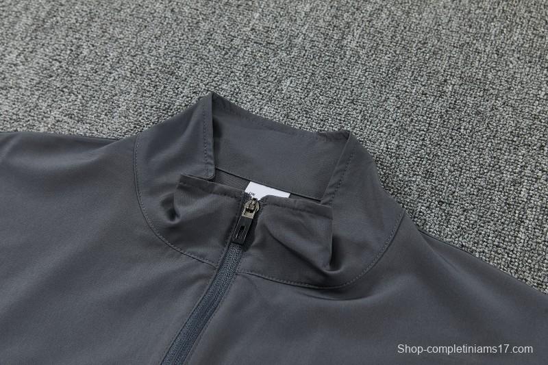 26/27 Inter Milan Grey & Black Full Zipper Jacket Tracksuit + Long Pants