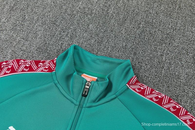 26/27 Portugal Green Full Zipper Jacket Tracksuit + Long Pants