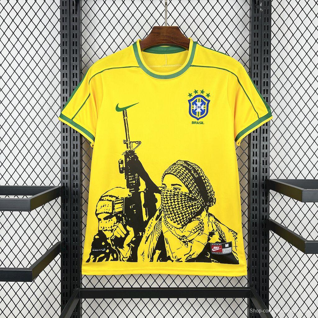 1998 Retro Brazil X Soldier Home Jersey