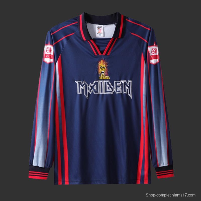 Retro 98/99 West Ham United x Iron Maiden Long Sleeve Navy Jersey