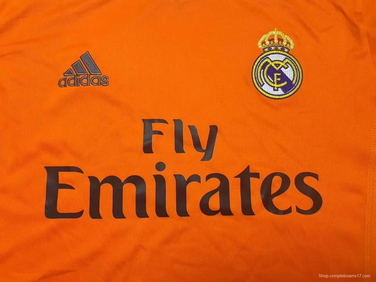 Retro 13/14 Real Madrid Third Orange Long Sleeve Jersey Worn By Ronaldo