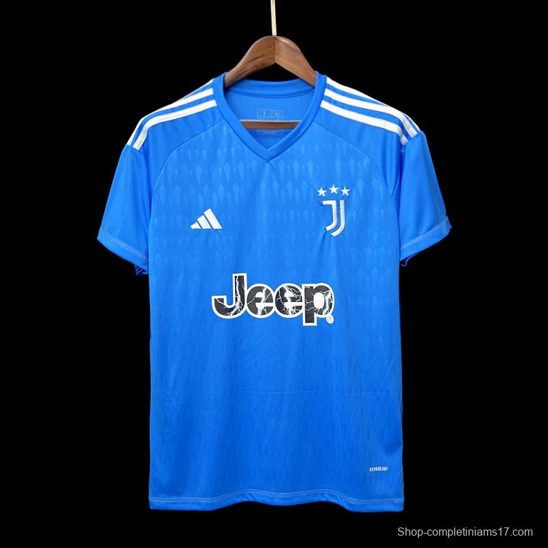 23/24 Juventus Blue Goalkeeper Jersey