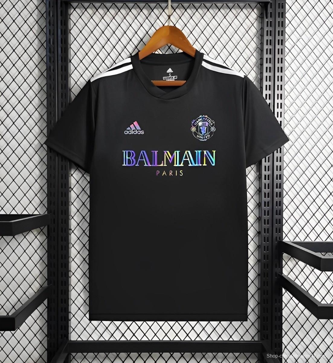 24/25 Manchester United x Balmain  Black Training Jersey