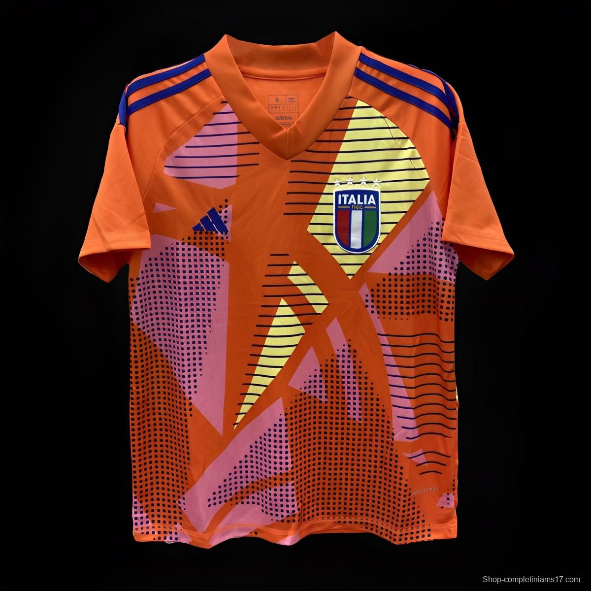 2024 Italy Orange Goalkeeper Jersey