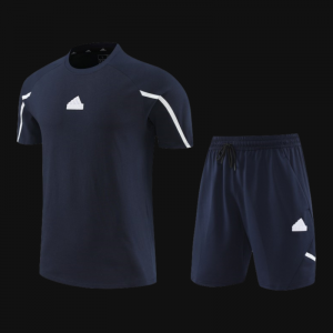 23/24 Adidas Navy Cotton Short Sleeve Jersey+Shorts