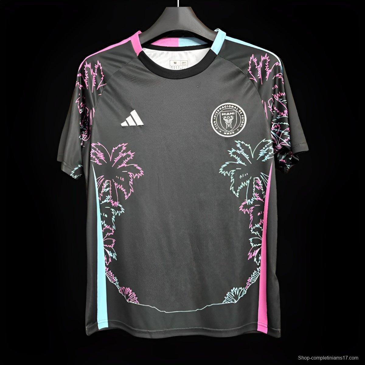 24/25 Inter Miami Black Coconut Tree Pattern Special Jersey