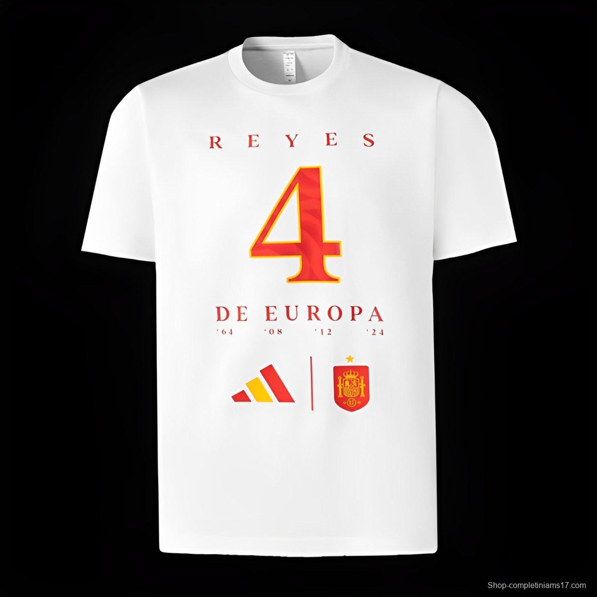 2024 Spain White EURO Cup Champion T-Shirts