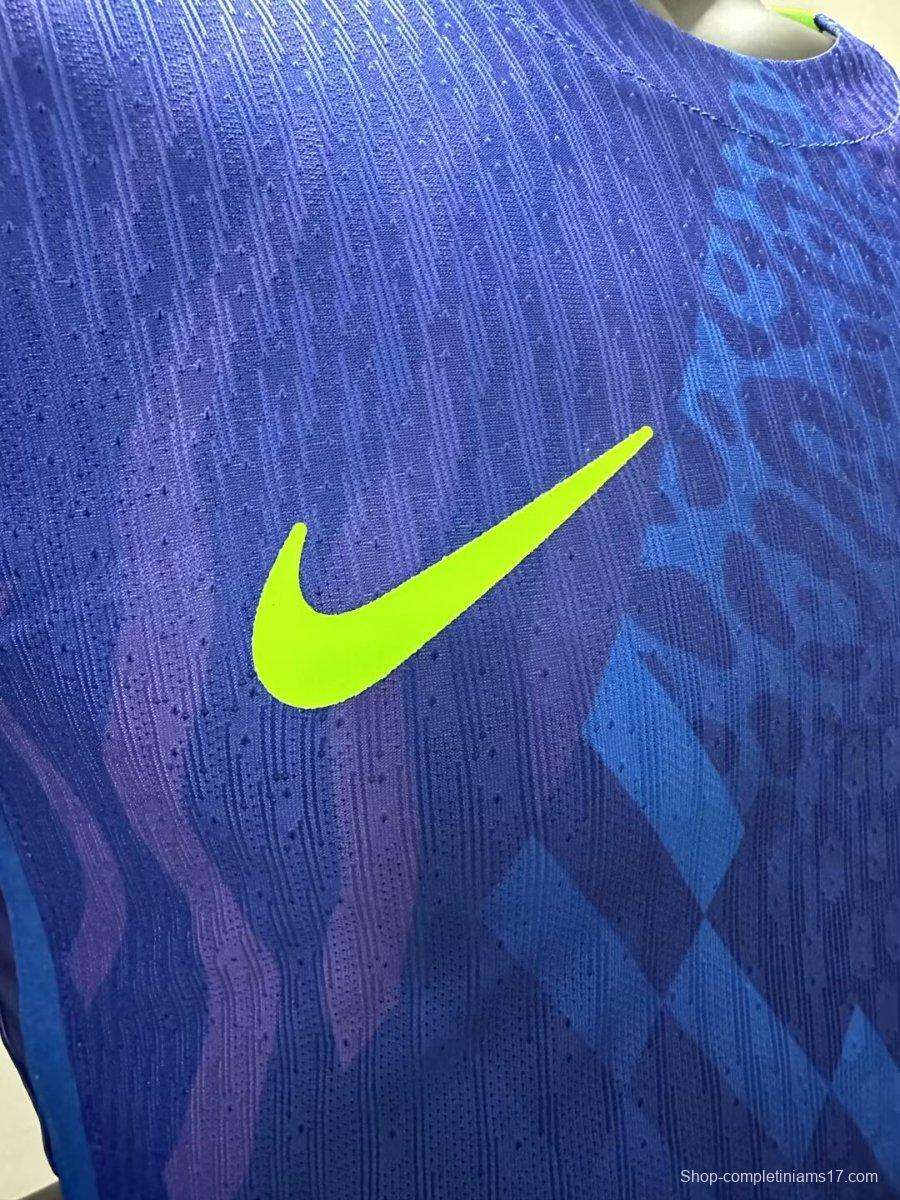 Player Version 2025 Brazil Away Blue Jersey