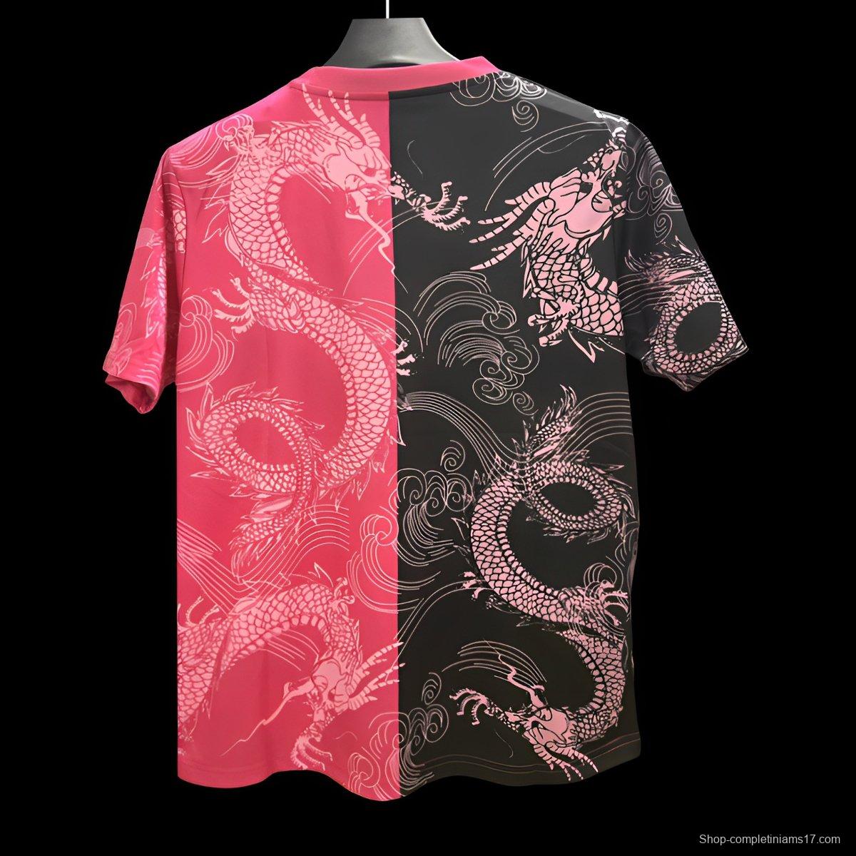 25/26 Real Madrid Pink and Black with Split Dragon Design Jersey