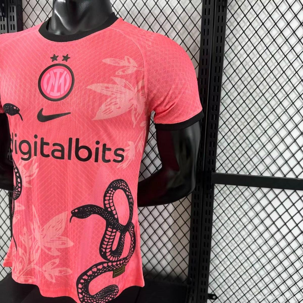 Player Version 25/26 Inter Milan Pink with Snake and Floral Pattern Jersey