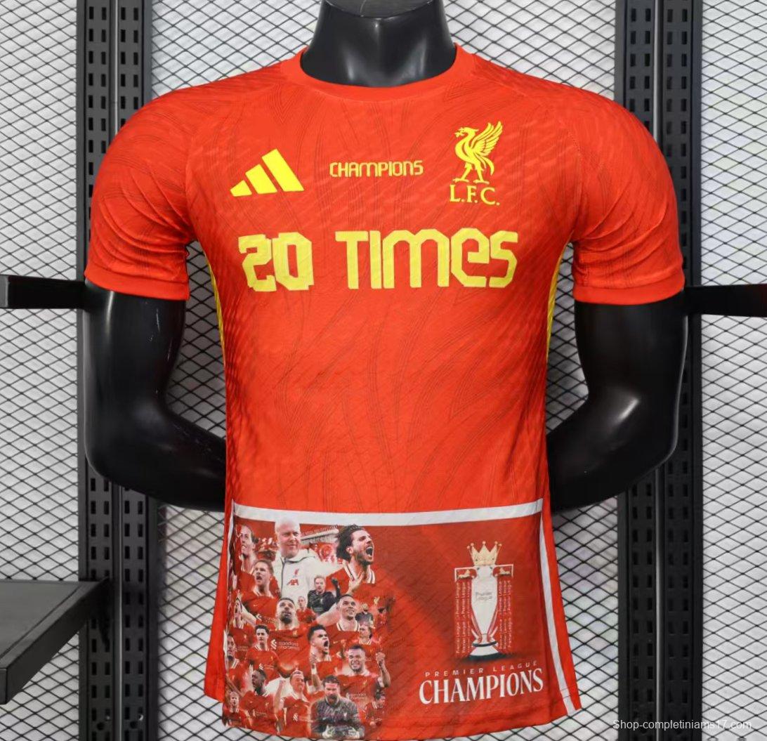 Player Version 25/26 Liverpool 20times Champions Jersey