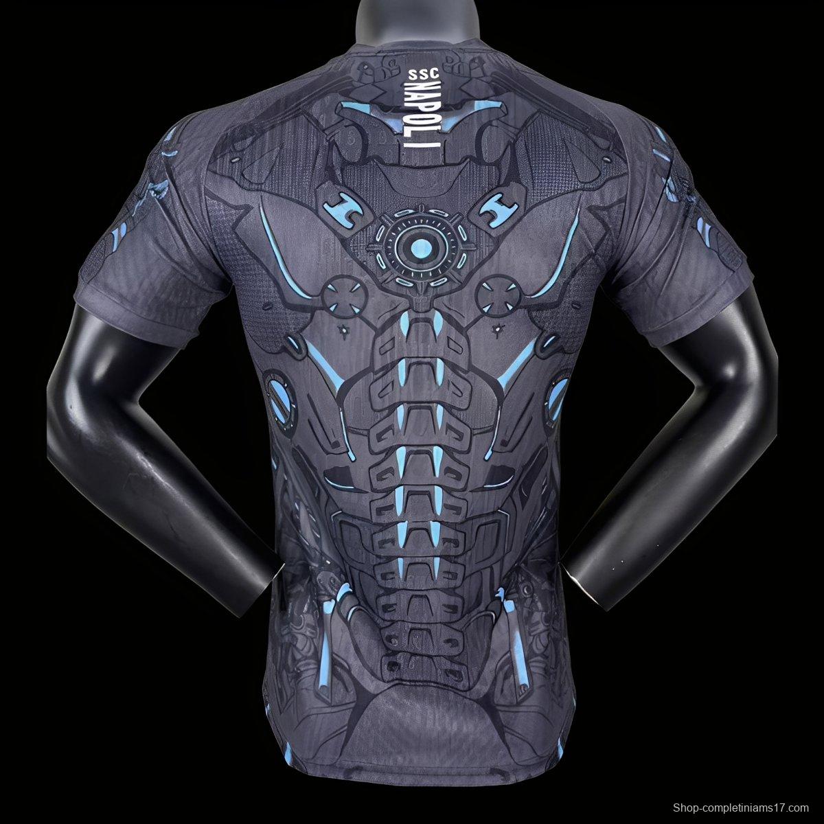 Player Version 25/26 Napoli EA7 Gray with Robotic Armor Pattern Jersey