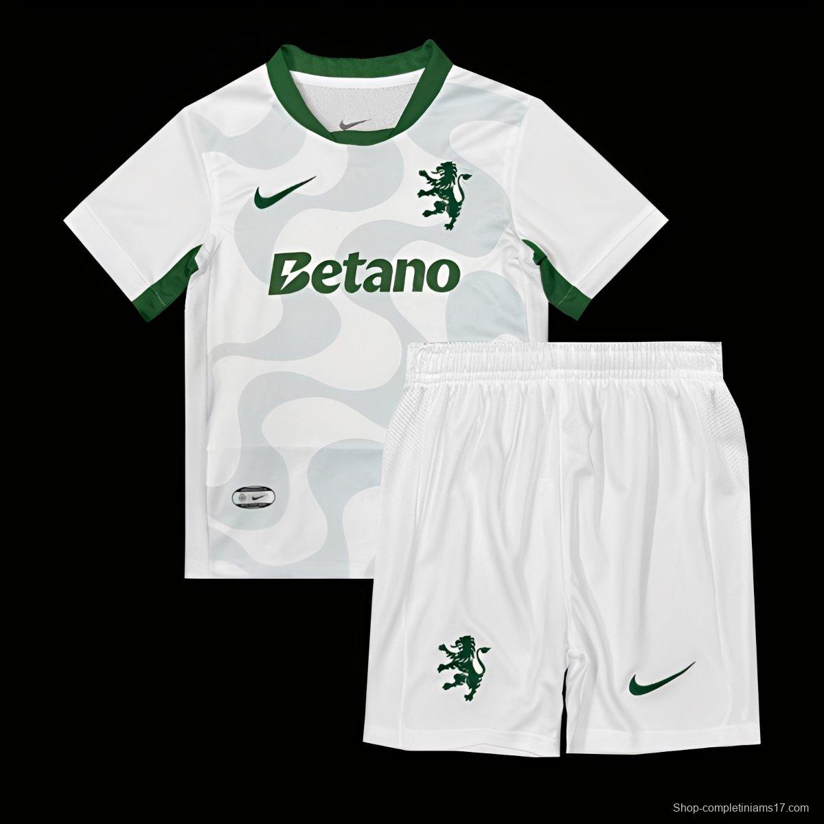 25/26 Kids Sporting Lisbon Away WHITE Jersey