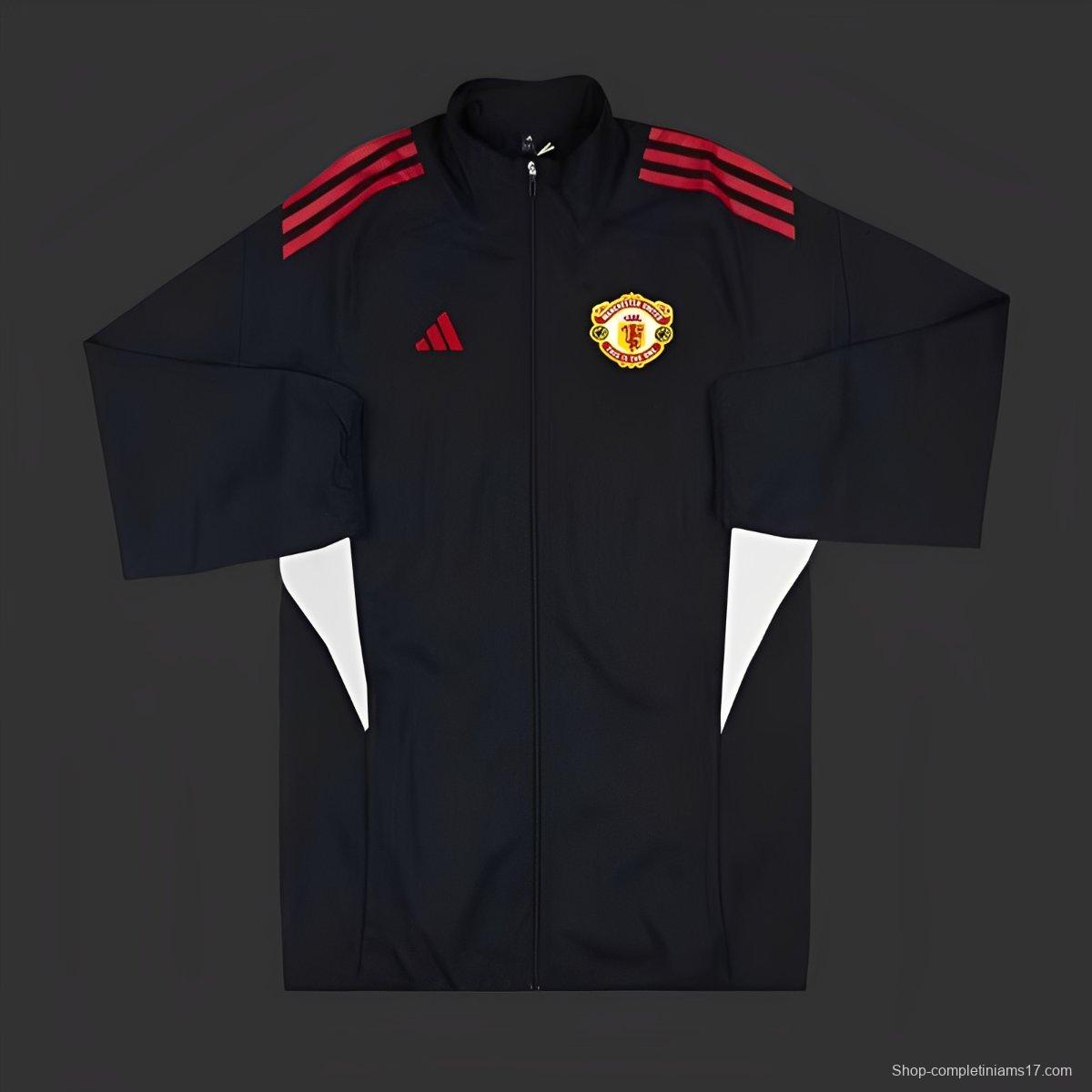 25/26 Manchester United  BLACK Full Zipper Windbreaker