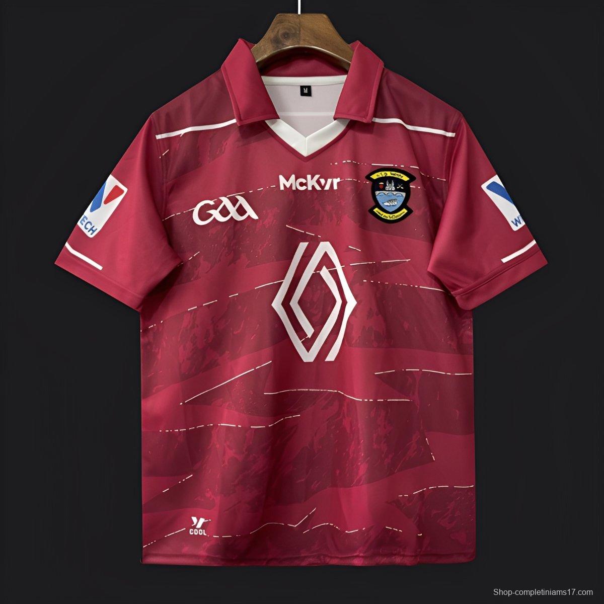 25/26 Westmeath GAA Maroon with Contour Lines Pattern Jersey