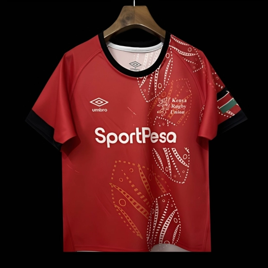 2026 Kenya Red with White Tribal Dot Patterns Jersey