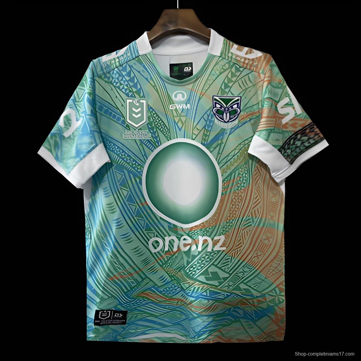 25/26 New Zealand Warriors Green with Māori Tribal Patterns Heritage Jersey