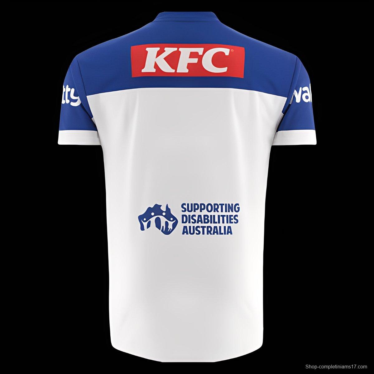 25/26 Canterbury-Bankstown Bulldogs White with Blue Shoulders Away Jersey