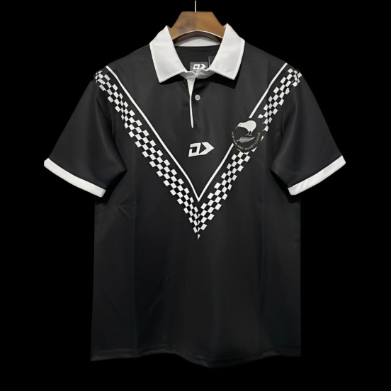 2024 New Zealand Kiwis Black with Checkerboard V Pattern Jersey