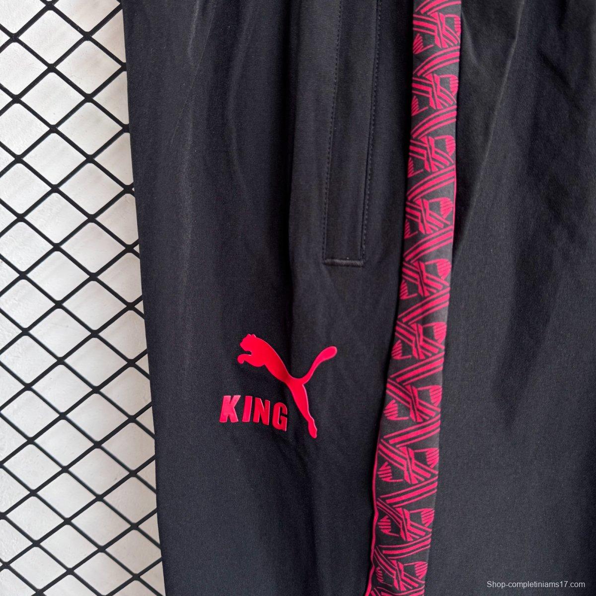 25/26 AC Milan Black/Pink Full Zipper Windbreaker + Long Pants