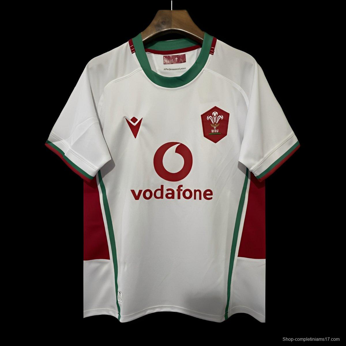 2025 Wales White with Red and Green Trim Away Jersey