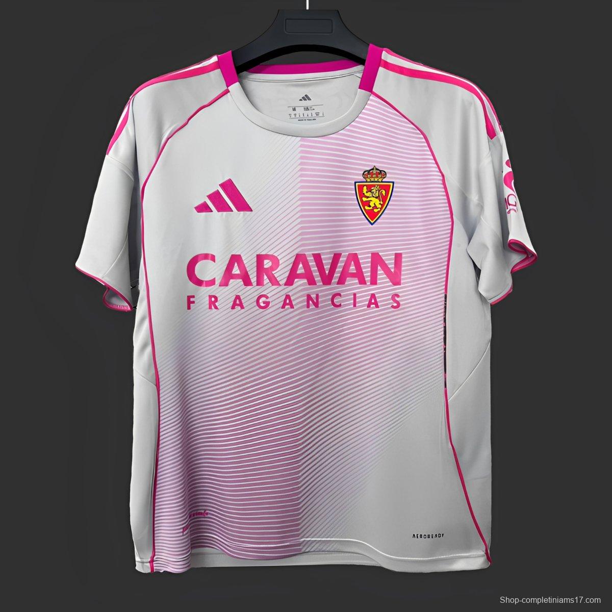 25/26 Real Zaragoza Fourth White/Pink Jersey