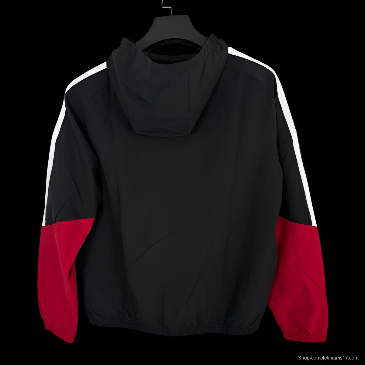 2026 Germany Black Full Zipper Windbreaker