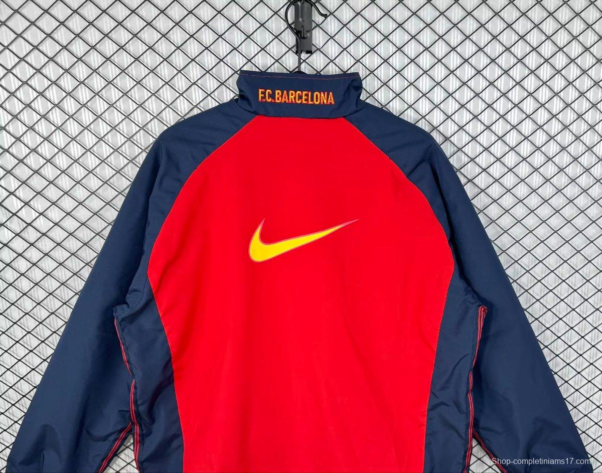 Retro 98/00 Barcelona Home Red Full Zipper Windbreaker