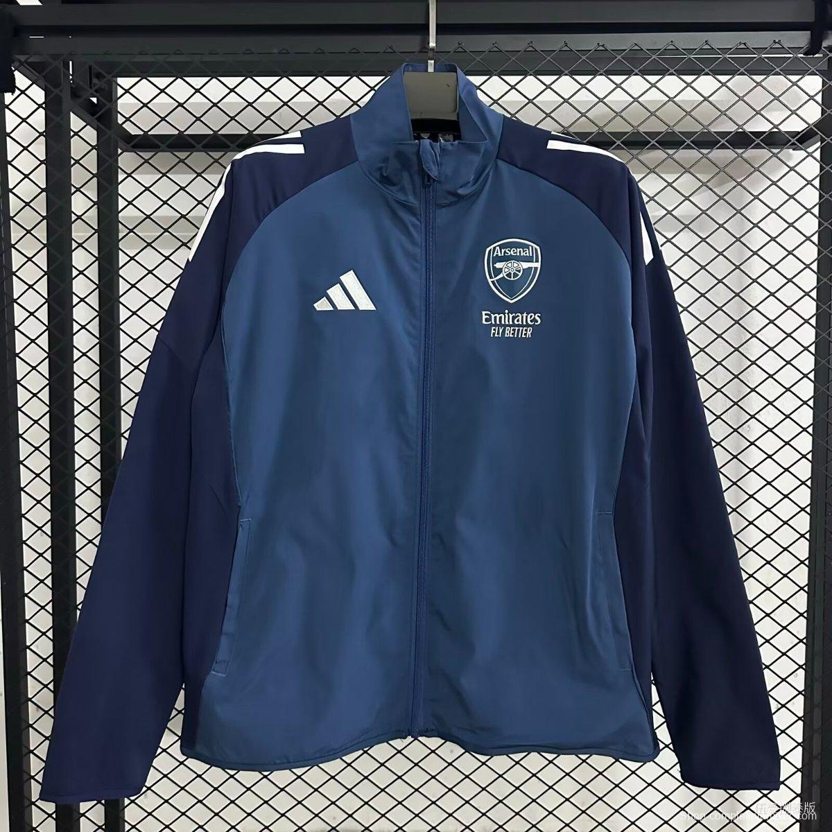 25/26 Arsenal Blue/Navy Full Zipper Windbraker