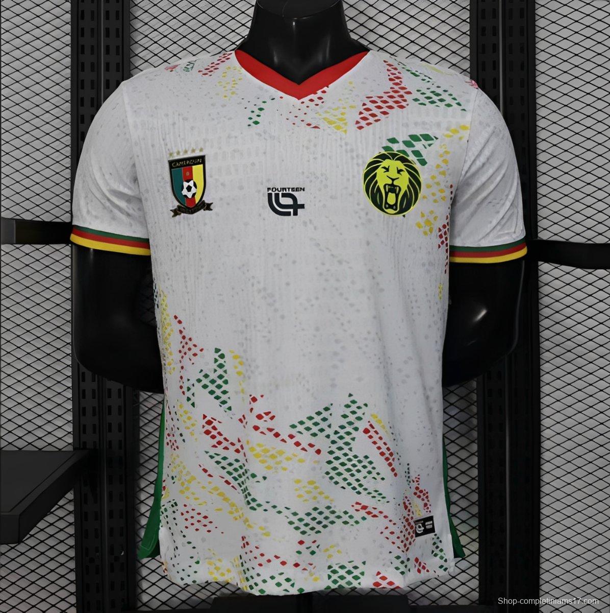 2026 Player Version Cameroon Home White with Red, Dot Pattern Jersey